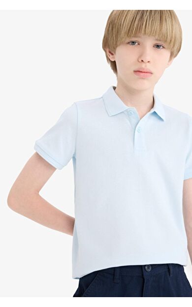 DeFacto Erkek Çocuk Polo Yaka Basic Düz Pike Tişört