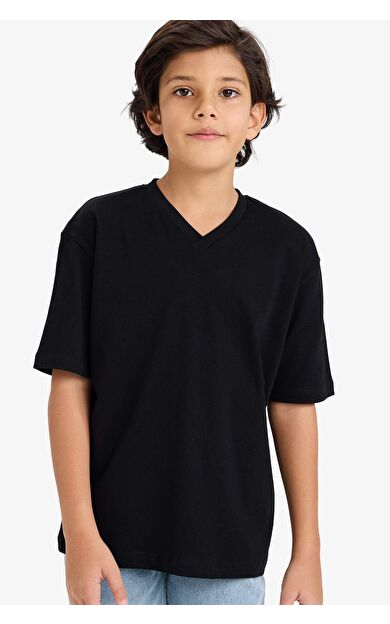 Regular Fıt V Yaka Kısa Kollu Tişört Erkek Çocuk