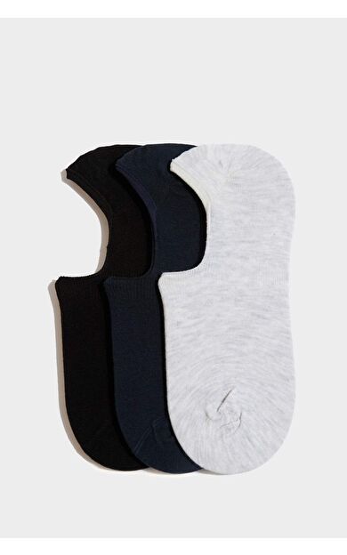 DeFacto Erkek Basic 3'lü Babet Çorabı Çok Renkli