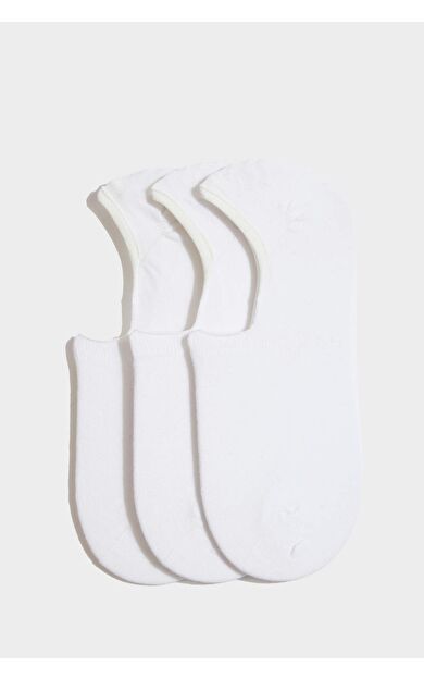 DeFacto Erkek Basic 3'lü Babet Çorabı Beyaz