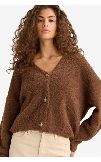 DeFacto Oversize Geniş Kalıp V Yaka Triko Hırka K7886AZ25WNBN322