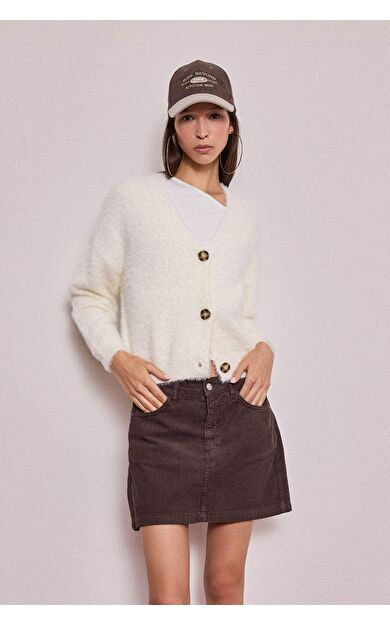 DeFacto Oversize Geniş Kalıp V Yaka Triko Hırka K7886AZ25WNER100