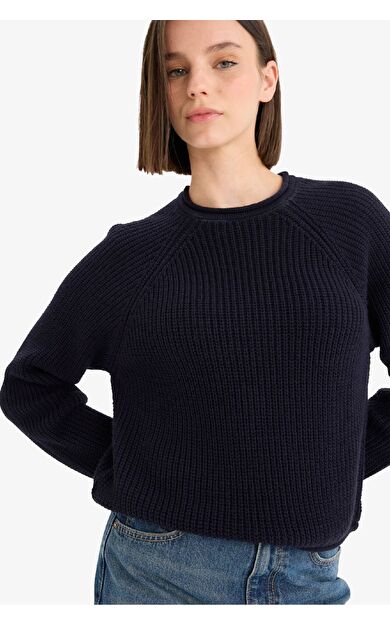 DeFacto Coool Regular Fit Bisiklet Yaka Kazak L2567AZ25WNNV215