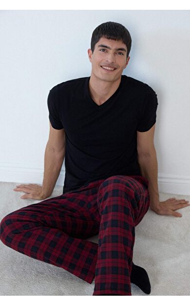 Slim Fit Dar Kesim V Yaka Üst L4884AZ25AUBK27