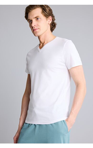 DeFacto Slim Fit Dar Kesim V Yaka Üst