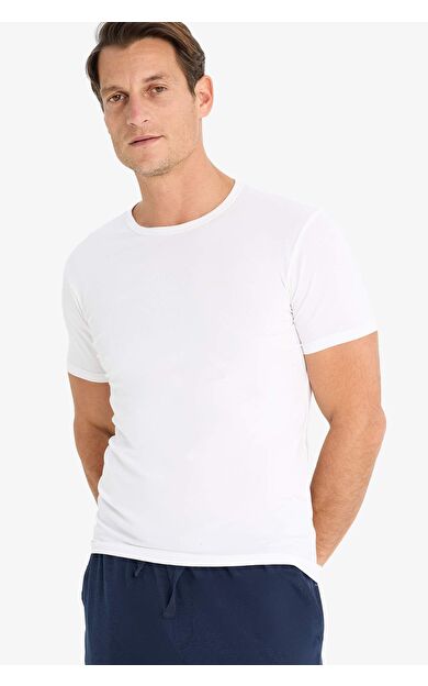 DeFacto Slim Fit Dar Kesim Bisiklet Yaka Kısa Kollu Üst L4885AZ25SPWT34