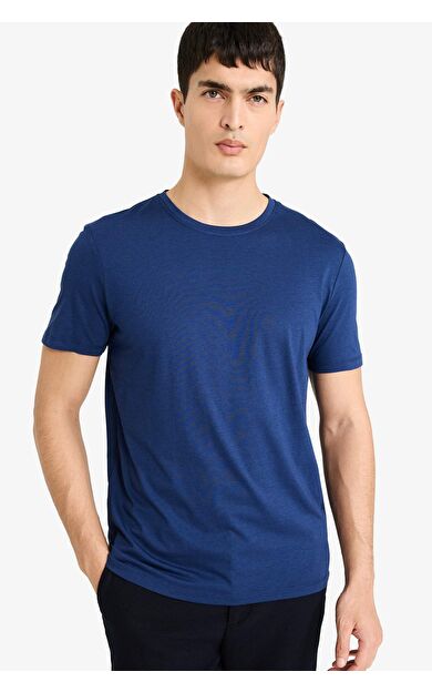 Slım Fıt Bisiklet Yaka Kısa Kollu Tişört