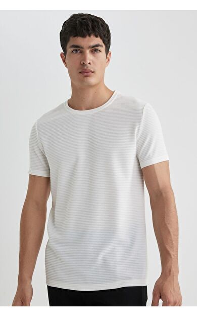 DeFacto Slim Fit Bisiklet Yaka Kısa Kollu Tişört M6608AZ24SPER105