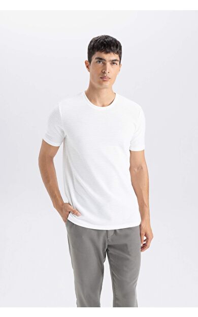 DeFacto Slim Fit Dar Kesim Bisiklet Yaka Kısa Kollu Tişört M6608AZ25SPER105