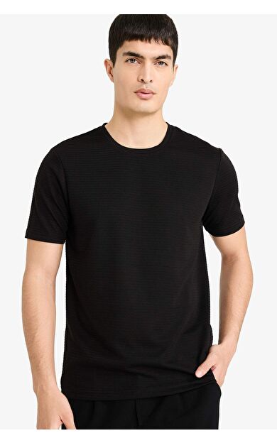 DeFacto Slım Fıt Bisiklet Yaka Kısa Kollu Tişört