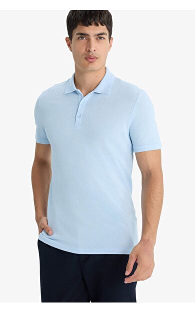 DeFacto Slim Fit Dar Kesim Polo Yaka Kısa Kollu Pamuklu Modal Karışımlı Basic Düz Tişört M6609AZ25SPBE343