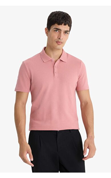 DeFacto Slim Fit Dar Kesim Polo Yaka Kısa Kollu Pamuklu Modal Karışımlı Basic Düz Tişört M6609AZ25SPBR103