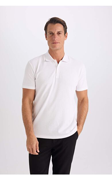 DeFacto Slim Fit Dar Kesim Basic Düz Kısa Kollu Polo Tişört M6609AZ25SPWT34