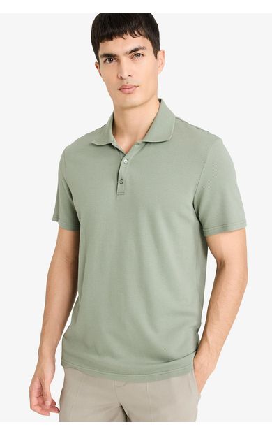 DeFacto Slım Fıt Polo Yaka Kısa Kollu Polo Tişört Yeşil M6609AZ26SPGN460