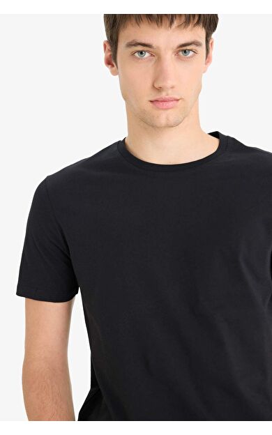 DeFacto Regular Fit Bisiklet Yaka Basic Düz Kısa Kollu Tişört M7666AZ25SMBK27