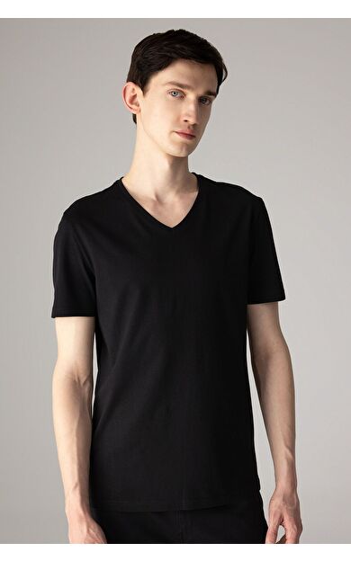 DeFacto Slim Fit V Yaka Basic Kısa Kollu Tişört M7668AZ24SPBK81