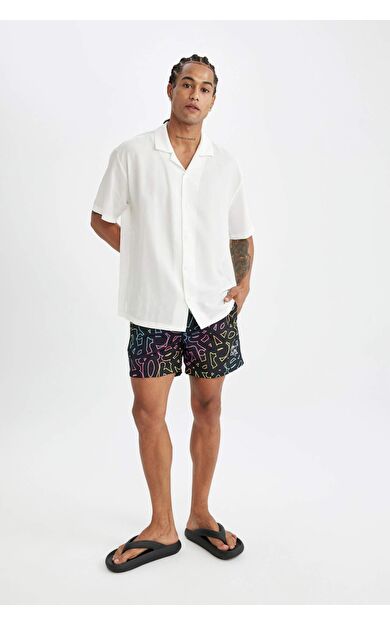 DeFactoFit Desenli Kısa Boy Deniz Şortu M8615AZ24HSBK27