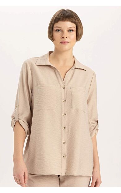 DeFacto Regular Fit Gömlek Yaka Uzun Kollu Gömlek M9407AZ24SPBG26