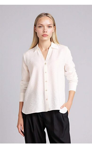 Regular Fıt Gömlek Yaka Uzun Kollu Gömlek