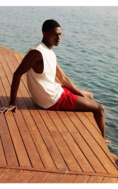 DeFactoFit Regular Fit File Astarlı Diz Üstü Deniz Şortu N0132AZ24HSRD70