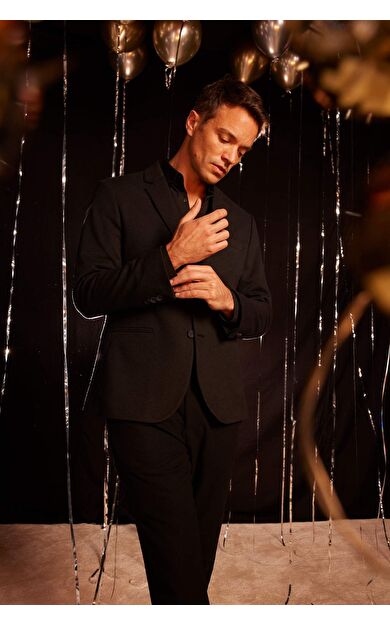 Slim Fit Dar Kesim Astarlı Blazer Ceket