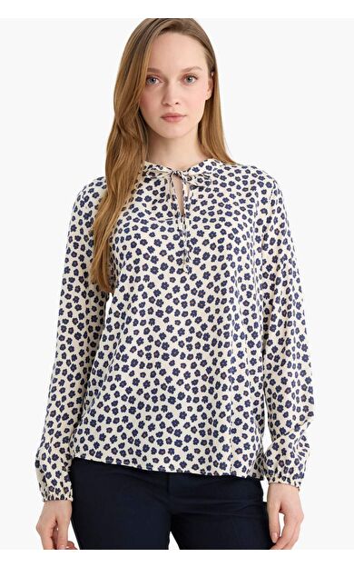 Regular Fit Desenli Bluz