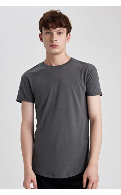 DeFacto Long Muscle Fit Bisiklet Yaka Tişört N2104AZ23AUAR110