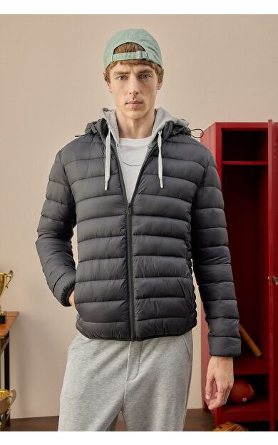DeFacto Su İtici Kapüşonlu Slim Fit Şişme Mont
