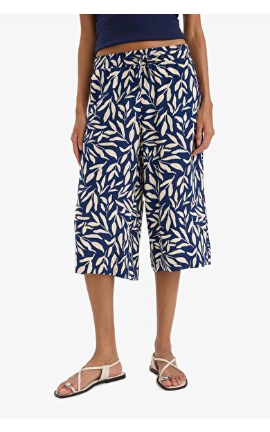 DeFacto Yüksek Bel Crop Fit Desenli Viskon Kapri