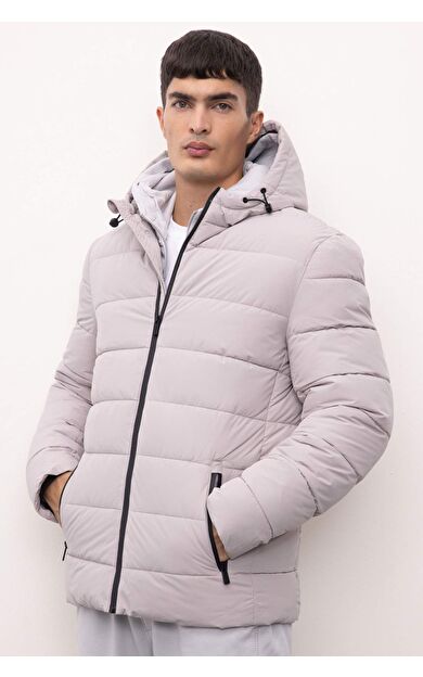 DeFacto Slim Fit Su İtici Dik Yaka Suni Kürk Astarlı Kapüşonlu Mont R0216AZ24AUBG187