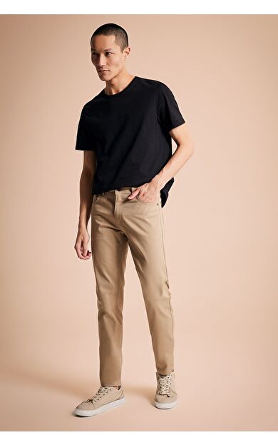 DeFacto Ekstra Slim Fit Chino Pantolon Bej