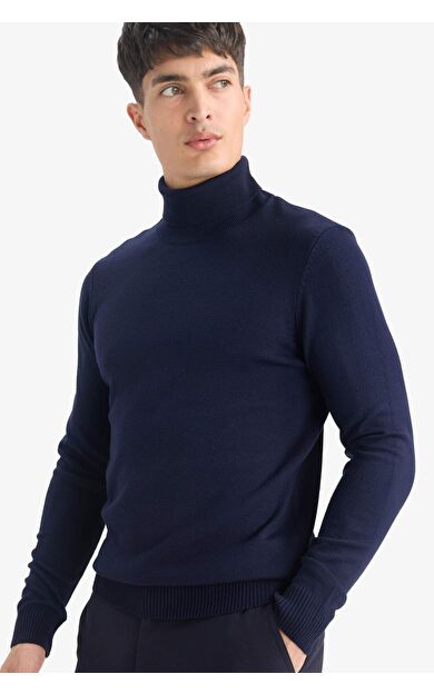 DeFacto Slim Fit Dar Kesim Balıkçı Yaka Triko Kazak R1124AZ25WNNV64