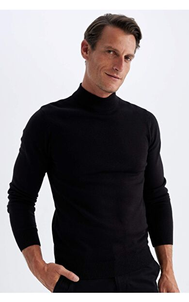 DeFactoFit Slim Fit Balıkçı Yaka Kazak R1127AZ24WNBK27