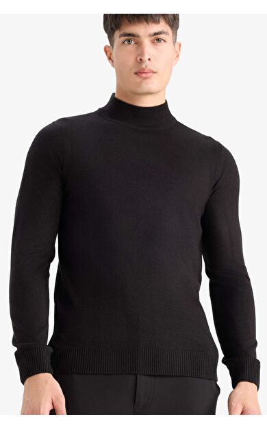 DeFacto Slim Fit Dar Kesim Balıkçı Yaka Triko Kazak R1127AZ25WNBK27