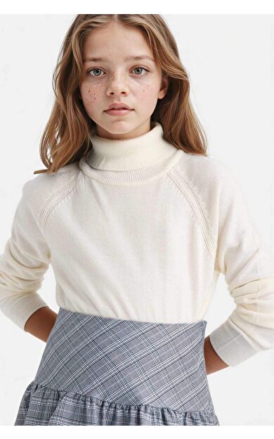 Kız Çocuk Regular Fit Balıkçı Yaka Kazak R1953A625WNER100