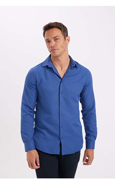 DeFacto Modern Fit Polo Yaka Poplin Uzun Kollu Gömlek R4340AZNSIN239