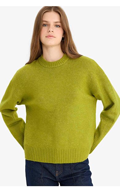 Oversize Geniş Kalıp Bisiklet Yaka Kazak