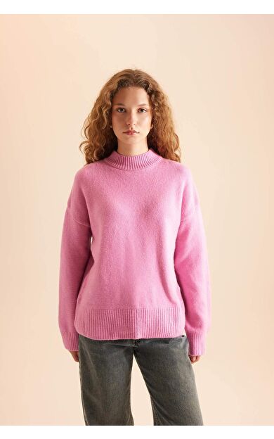 DeFacto Oversize Fit Geniş Kalıp Yarım Balıkçı Yaka Triko Kazak R6044AZNSPN46