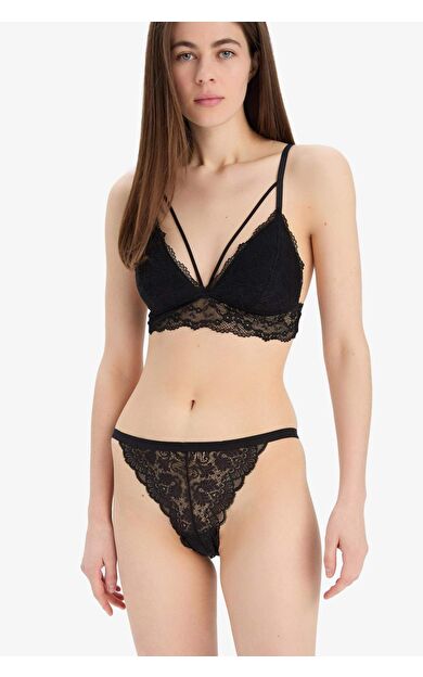 DeFacto Fall in Love Pedli Dantelli Dantel Bralet R6569AZ25SPBK27