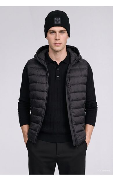 DeFacto Erkek Dokuma Etiketli Bere Siyah R7045AZ26WNBK23