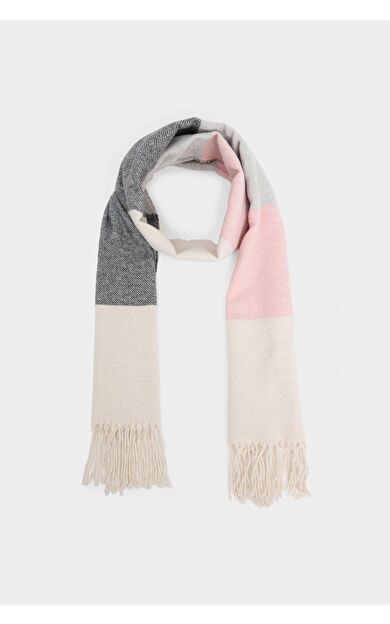 Kadın Renk Bloklu Atkı