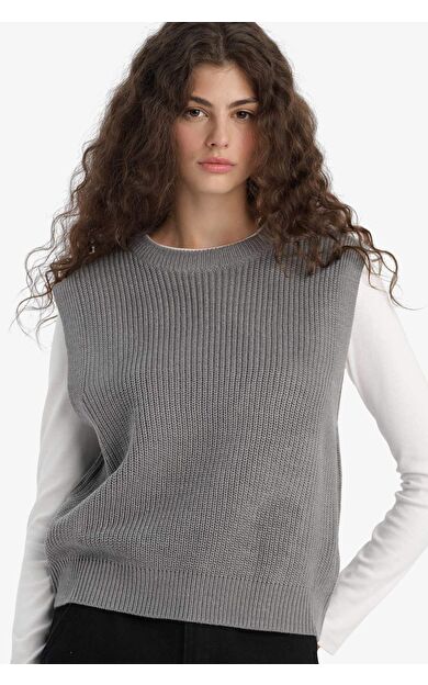 DeFacto Oversize Geniş Kalıp Bisiklet Yaka Yelek S0375AZ25WNGR90