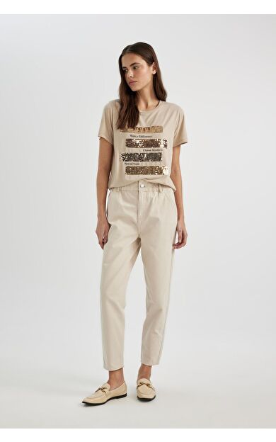 DeFacto Paperbag Cepli Paperbag Bel Standart Paça Gabardin Pantolon S2790AZ24SMBG702