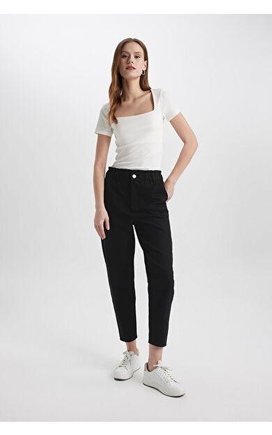 DeFacto Paperbag Cepli Paperbag Bel Gabardin Pantolon