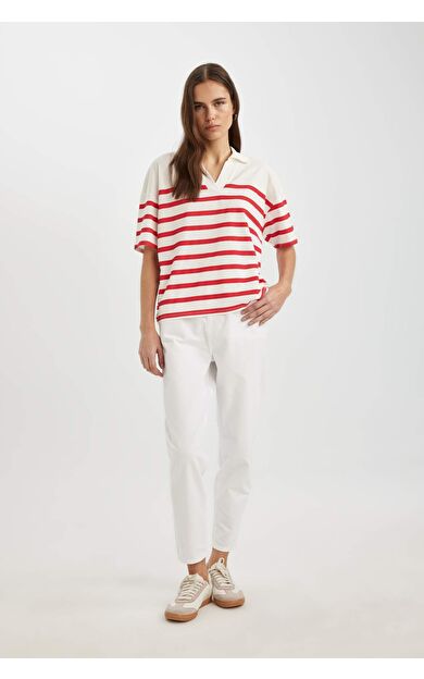 DeFacto Paperbag Cepli Paperbag Bel Standart Paça Gabardin Kumaş Pantolon