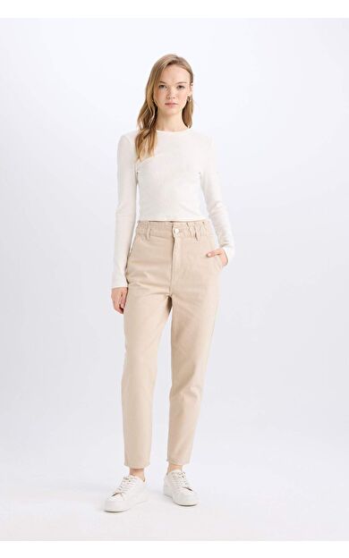 DeFacto Paperbag Gabardin Pantolon Standart Paça Cepli S2790AZ25SPBG115