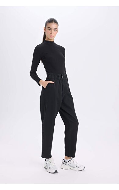 DeFacto Paperbag Gabardin Kumaş Pantolon Cepli Standart Paça Gabardin Pantolon