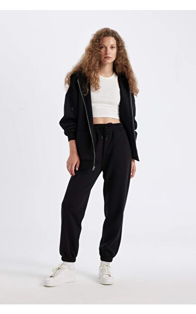 DeFacto DeFactoFit Standart Fit Esnek Bantlı Paça Uzun Boy Jogger Eşofman Altı