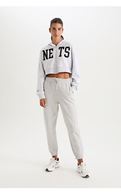 DeFacto Jogger Standart Fit Esnek Bantlı Paça Uzun Boy Kalın Kumaş Pantolon S7370AZ24WNGR256