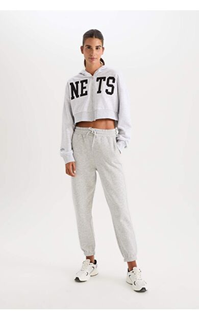 DeFacto Jogger Standart Fit Esnek Bantlı Paça Uzun Boy Kalın Kumaş Pantolon S7370AZ24WNGR256